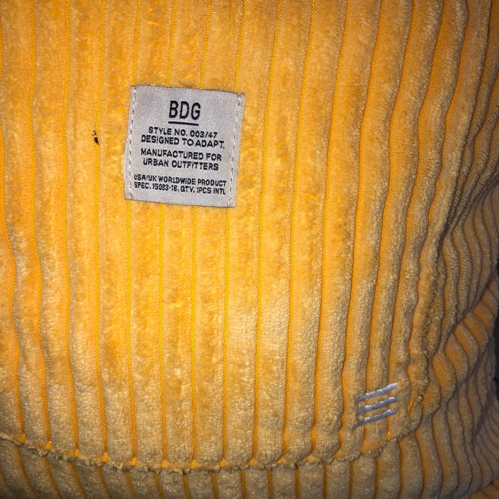 BDG NEW Sunny Yellow Corduroy Tote shoulder bag purse boho preppy - Picture 3 of 8